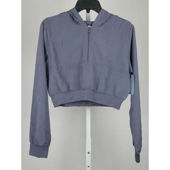 SOFFE Youth Girls Squad Woven Quarter Zip Hoodie Gunmetal Size XL - Picture 2 of 5